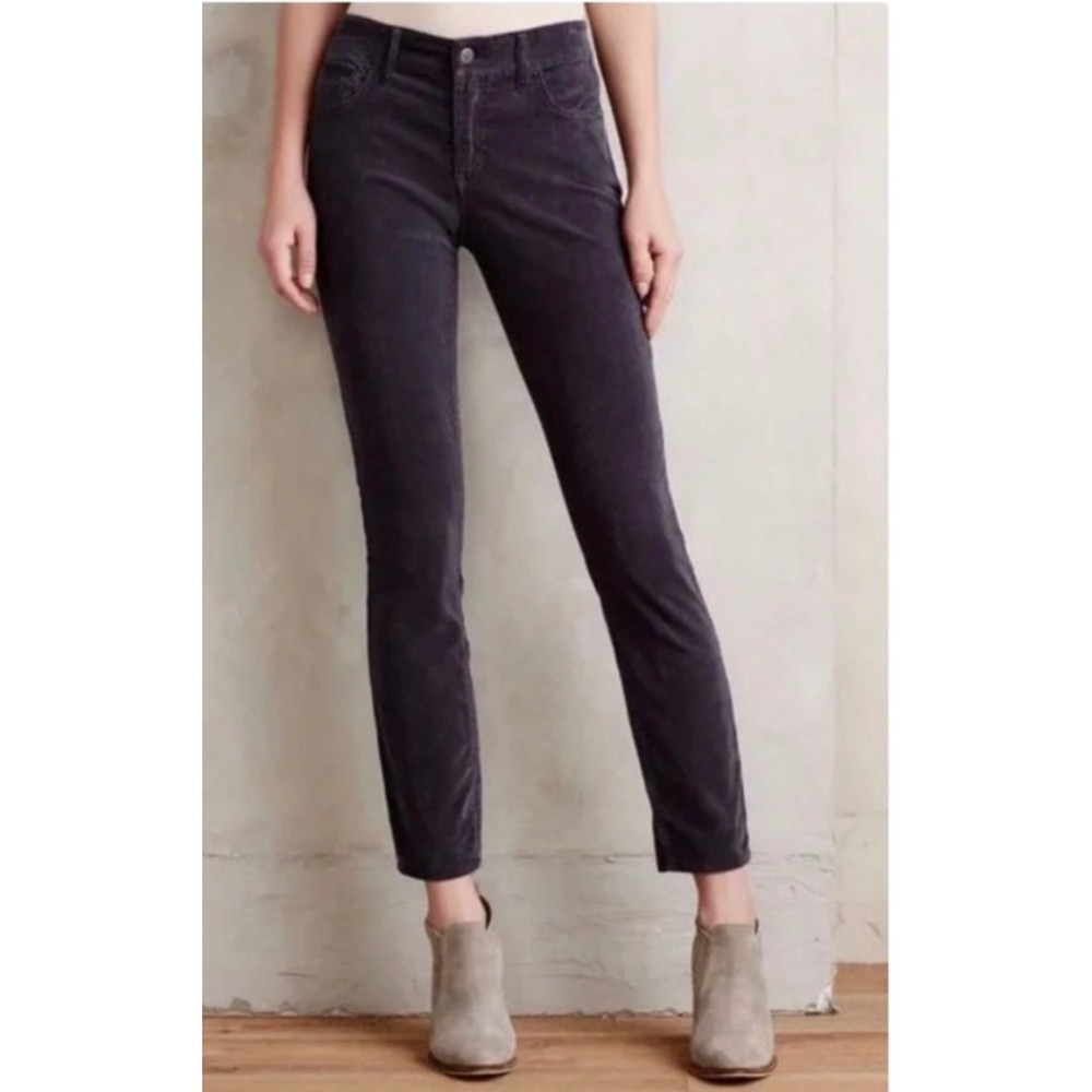 Anthropologie Pilcro and the Letterpress Serif Corduroy Pants Gray Slim Size 26